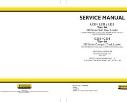 New Holland CE Skid steers / compact track loaders model L225 Service Manual