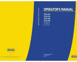 Operator's Manual for New Holland Combine model TC4.90