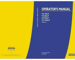 Operator's Manual for New Holland Tractors model T4.75LP