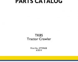 Parts Catalog for New Holland Tractors model TK85