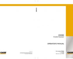 Case Excavators model CX350C Operator's Manual