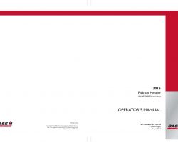 Operator's Manual for Case IH Headers model 3016