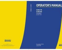 Operator's Manual for New Holland Combine model CX8.80