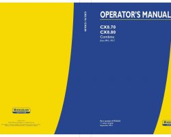 Operator's Manual for New Holland Combine model CX8.70