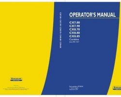 Operator's Manual for New Holland Combine model CX8.80