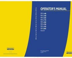 Operator's Manual for New Holland Tractors model T7.165