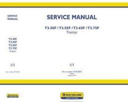 Service Manual for New Holland Tractors model T3.65F