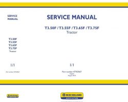 Service Manual for New Holland Tractors model T3.50F