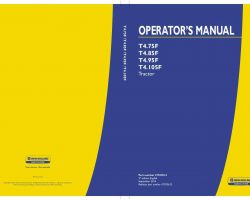 Operator's Manual for New Holland Tractors model T4.105F