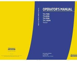 Operator's Manual for New Holland Tractors model T4.75N