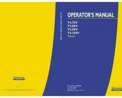 Operator's Manual for New Holland Tractors model T4.75V