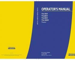 Operator's Manual for New Holland Tractors model T4.105V