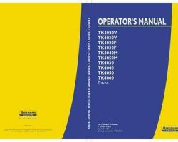 Operator's Manual for New Holland Tractors model TK4020V