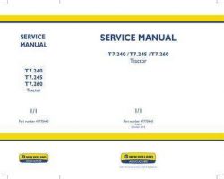 Service Manual for New Holland Tractors model T7.245