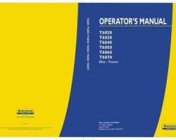 Operator's Manual for New Holland Tractors model T6040
