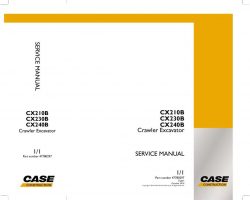 Case Excavators model CX240B Service Manual