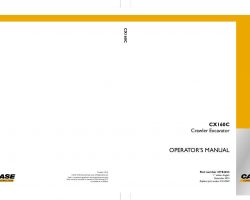 Case Excavators model CX160C Operator's Manual