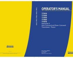 Operator's Manual for New Holland Tractors model T7050