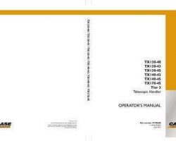 Case Telehandlers model TX130-45 Operator's Manual