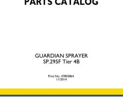 Parts Catalog for New Holland Sprayers model Guardian SP.295F