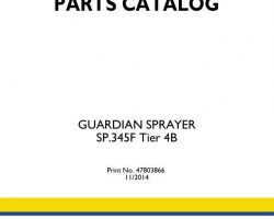 Parts Catalog for New Holland Sprayers model Guardian SP.345F