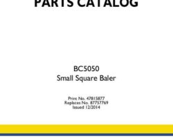 Parts Catalog for New Holland Balers model BC5050