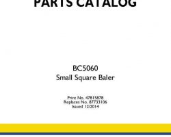 Parts Catalog for New Holland Balers model BC5060