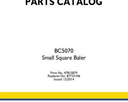 Parts Catalog for New Holland Balers model BC5070