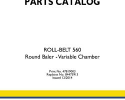 Parts Catalog for New Holland Balers model Roll-Belt 560