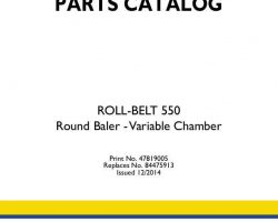 Parts Catalog for New Holland Balers model Roll-Belt 550