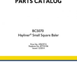 Parts Catalog for New Holland Balers model BC5070