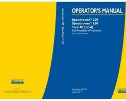 Operator's Manual for New Holland Windrower model Speedrower 260