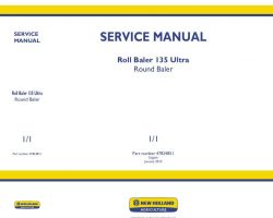 Service Manual for New Holland Balers model Roll Baler 135