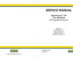 Engine Service Manual for New Holland Windrower model Speedrower 160