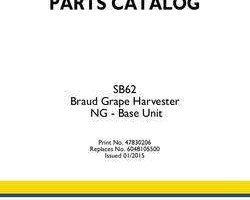 Parts Catalog for New Holland Harvesting equipment model SB62