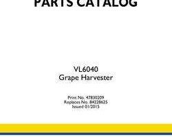 Parts Catalog for New Holland Harvesting equipment model VL6040