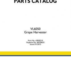 Parts Catalog for New Holland Harvesting equipment model VL6050