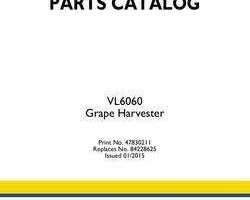 Parts Catalog for New Holland Harvesting equipment model VL6060