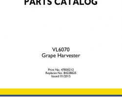 Parts Catalog for New Holland Harvesting equipment model VL6070