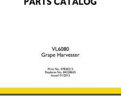 Parts Catalog for New Holland Harvesting equipment model VL6080