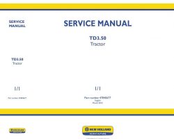 Service Manual for New Holland Tractors model TD3.50