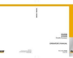Case Excavators model CX500D Operator's Manual