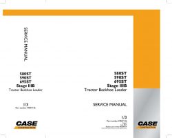 Case Loader backhoes model 580ST Service Manual