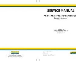 Engine Service Manual for New Holland Harvesting equipment model FR500