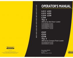 New Holland CE Skid steers / compact track loaders model L220 Operator's Manual