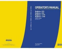 Operator's Manual for New Holland Balers model BigBaler 890