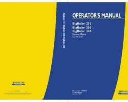 Operator's Manual for New Holland Balers model BigBaler 330