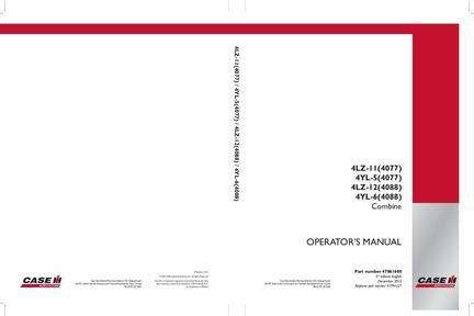Operator's Manual for Case IH Combine model 4LZ-11(4077)