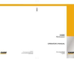 Case Excavators model CX80C Operator's Manual