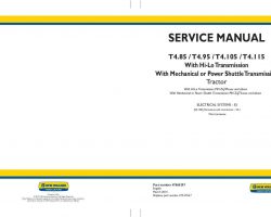 Electrical Wiring Diagram Manual for New Holland Tractors model T4.105